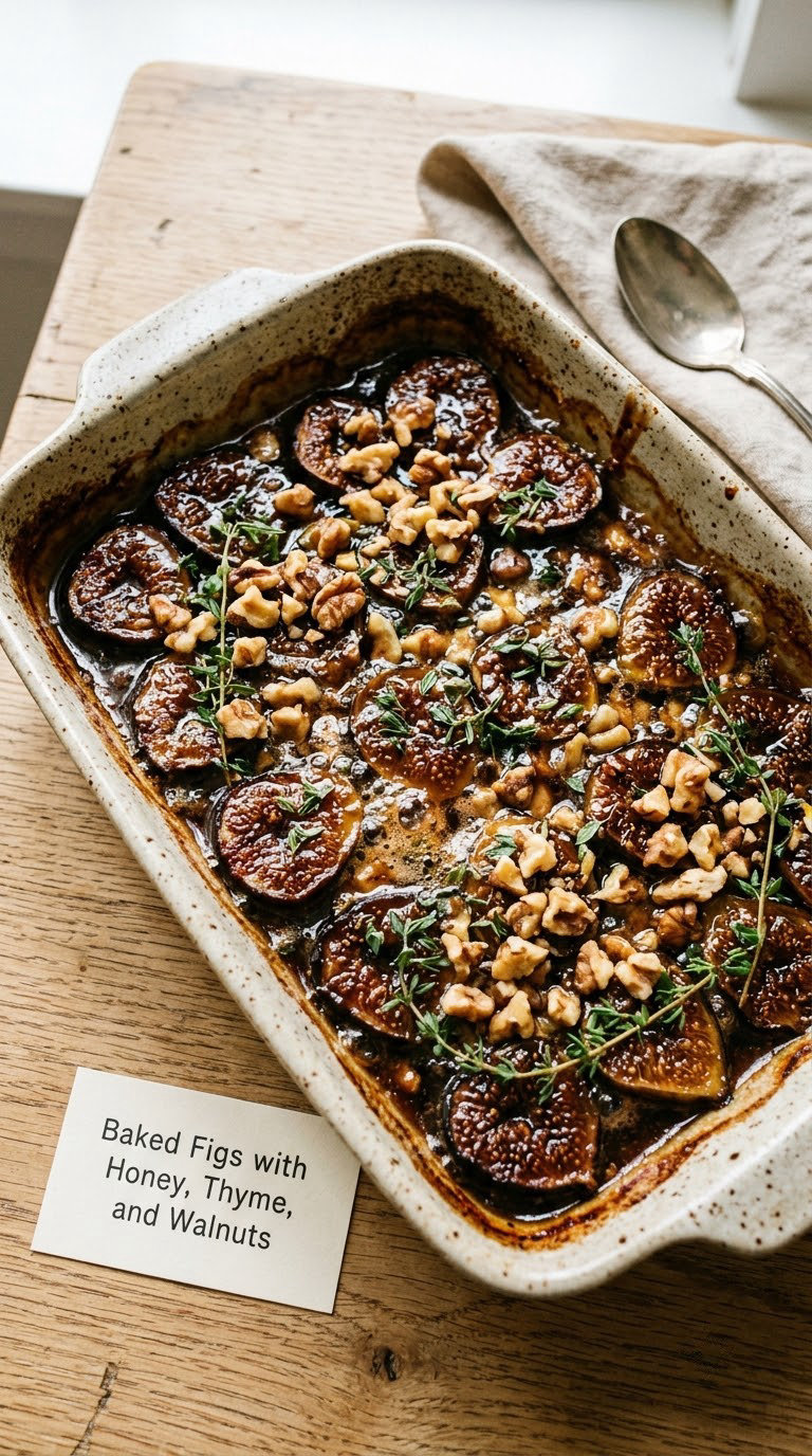 Baked Figs with Honey, Thyme, and Walnuts