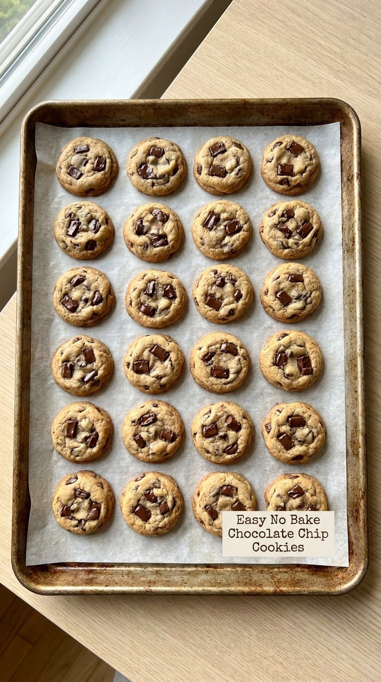 Easy No Bake Chocolate Chip Cookies