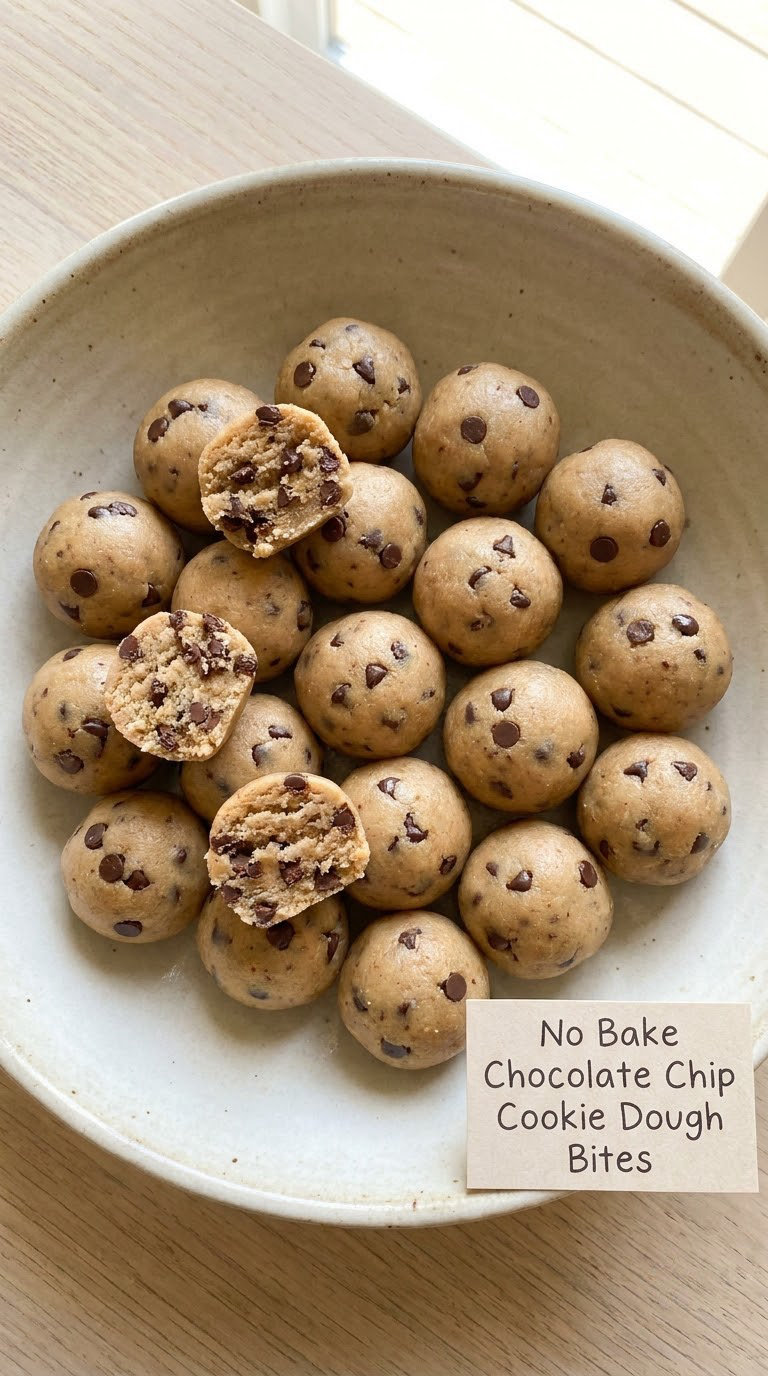 No Bake Chocolate Chip Cookie Dough Bites