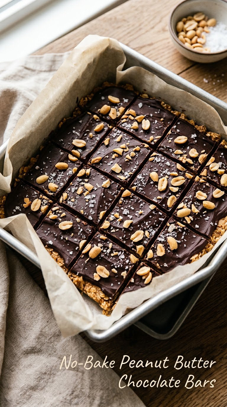 No-Bake Peanut Butter Chocolate Bars