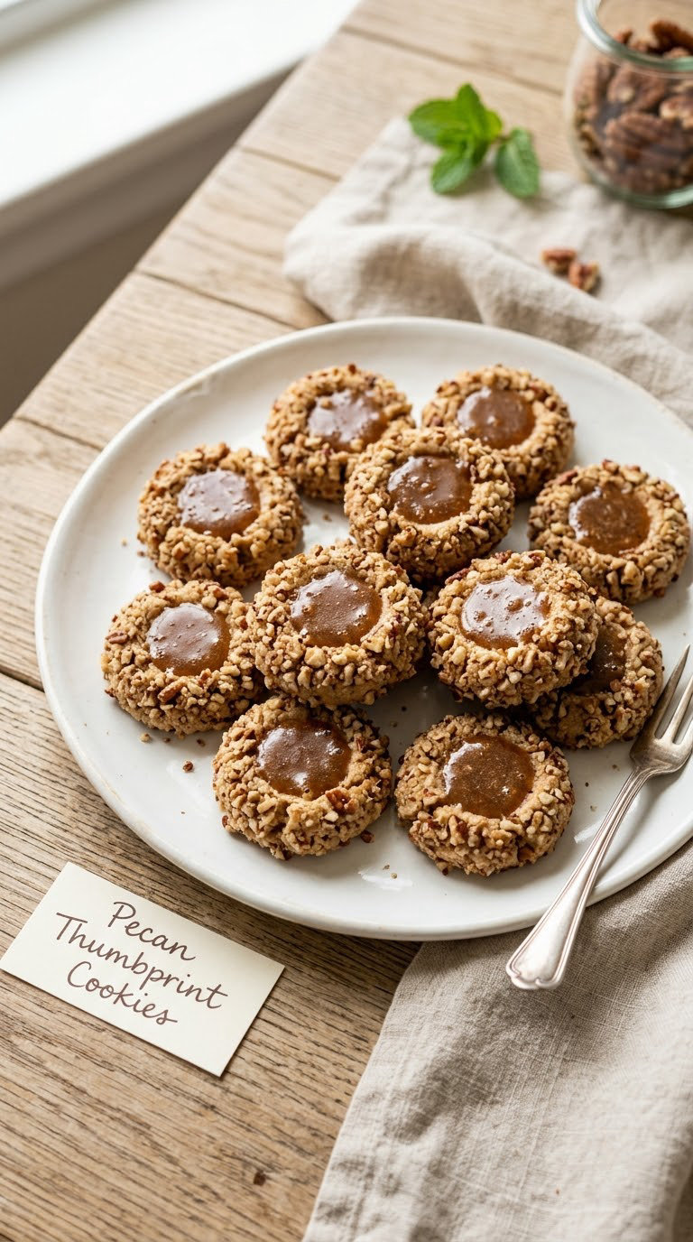 Pecan Thumbprint Cookies