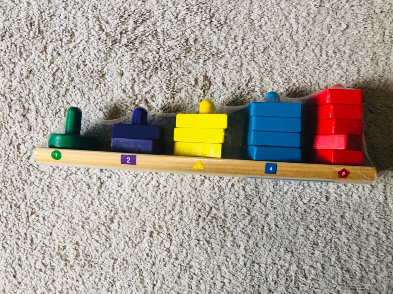 Melissa & Doug Stack and Sort Board - Wooden Educational Toy With 15 Solid Wood Pieces customer photo 1
