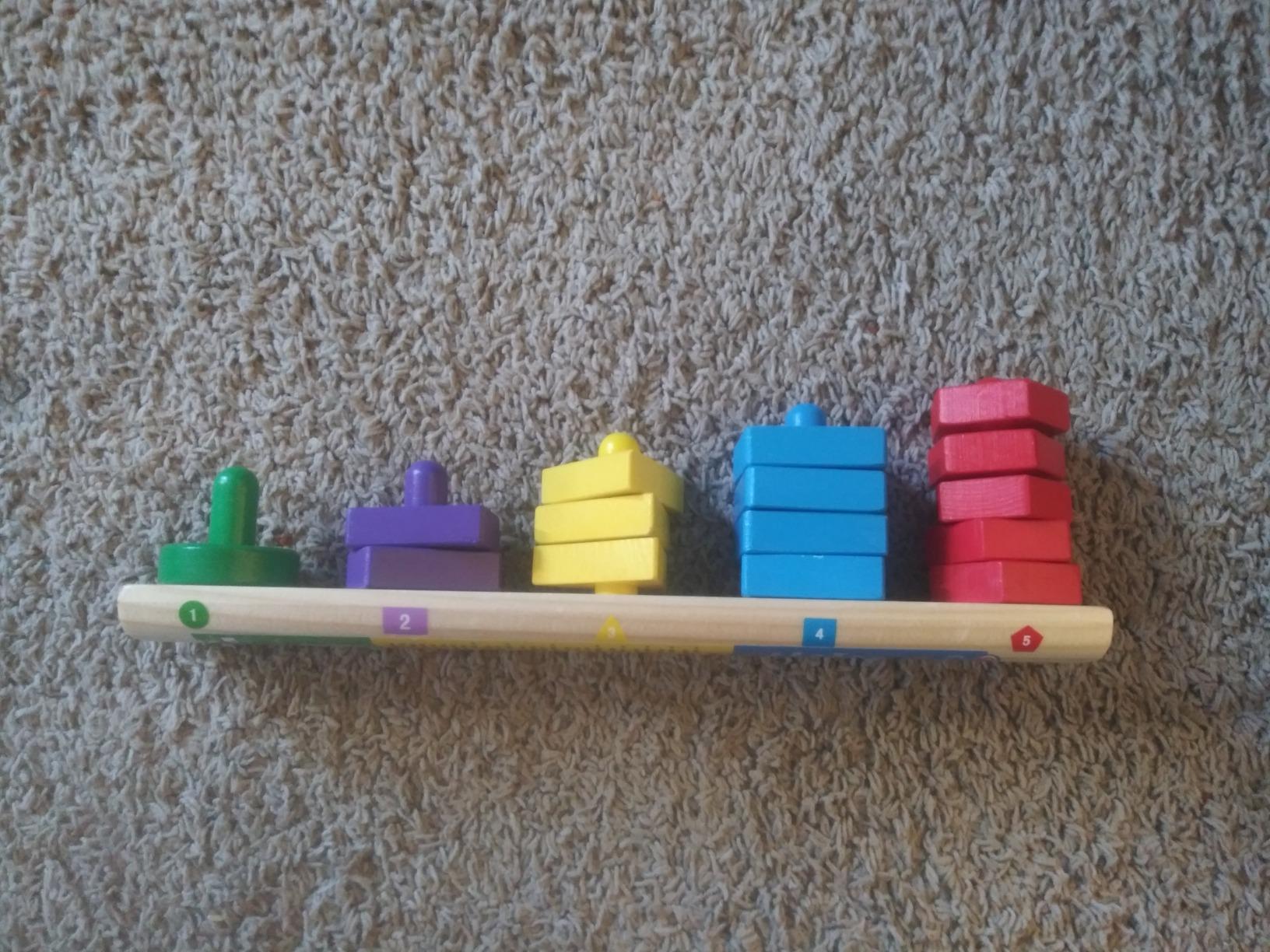 Melissa & Doug Stack and Sort Board - Wooden Educational Toy With 15 Solid Wood Pieces customer photo 2