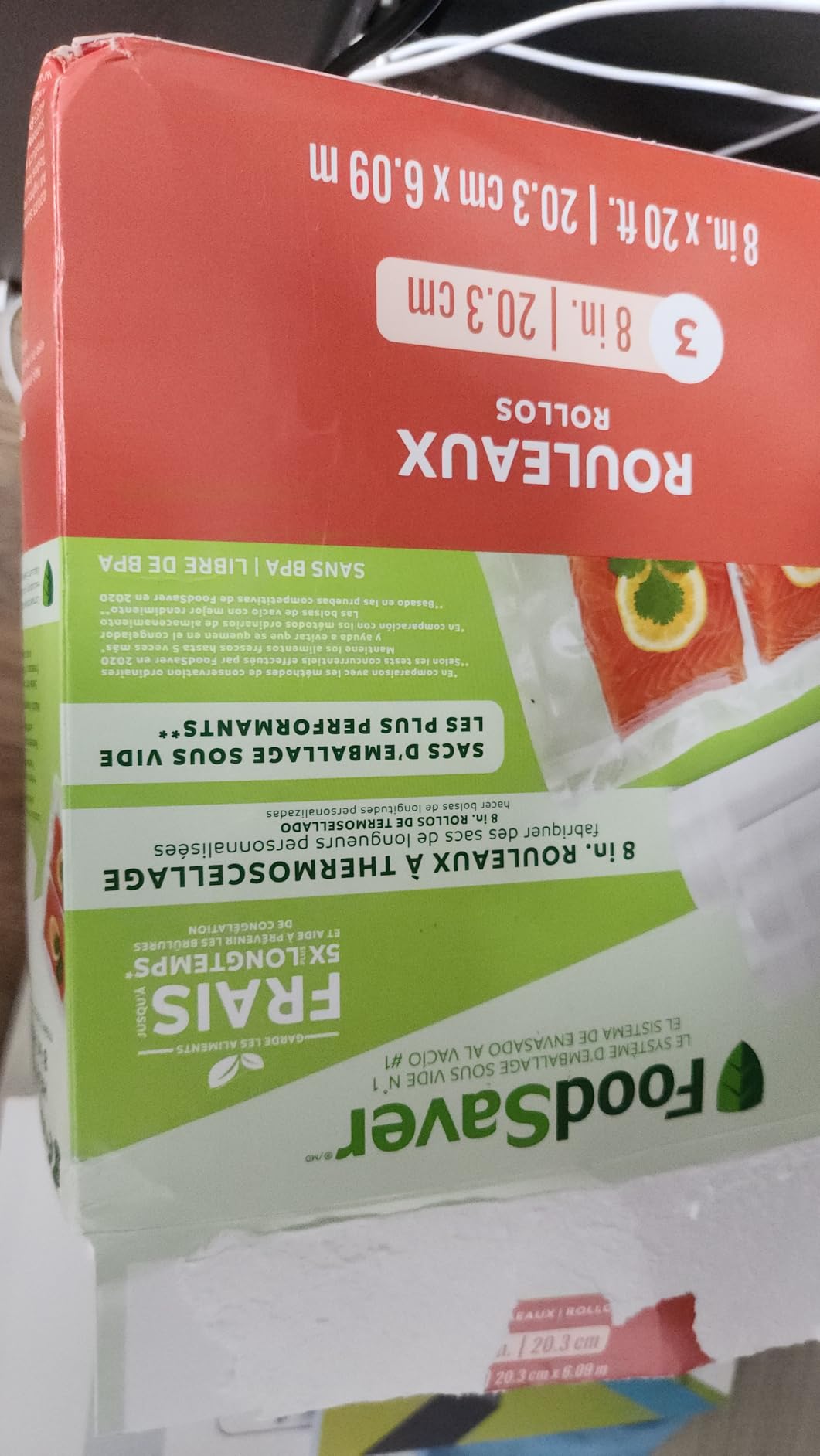 FoodSaver Custom Length Vacuum Sealer Bags Multipack, 5 Count Rolls for Airtight Food Storage and Sous Vide - Compatible with FoodSaver, 8 (2 Pack) and 11 (3 Pack) customer photo 1