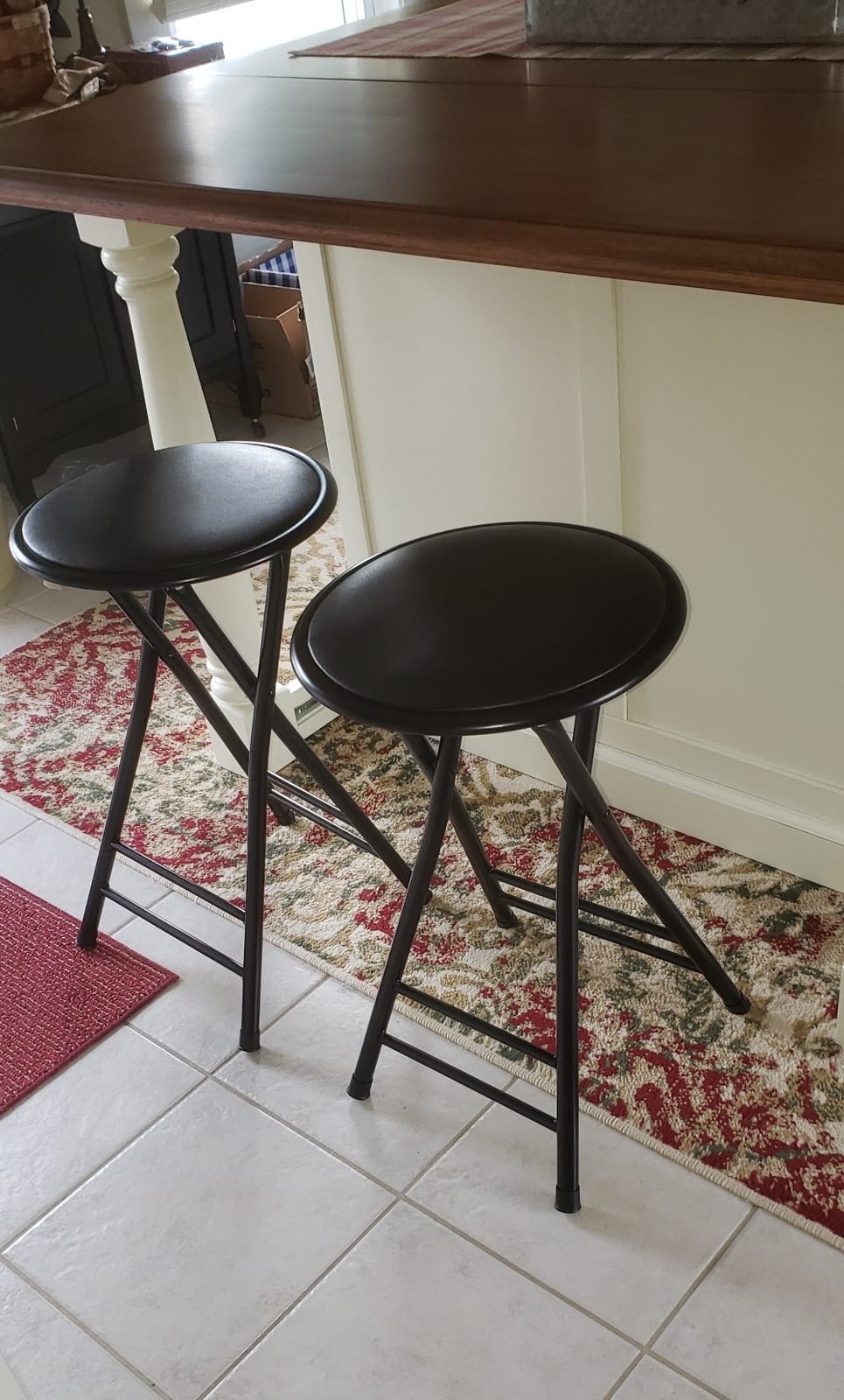 Lavish Home Folding Stool with Padded Backless Seat, Black, 24 Inch customer photo 2