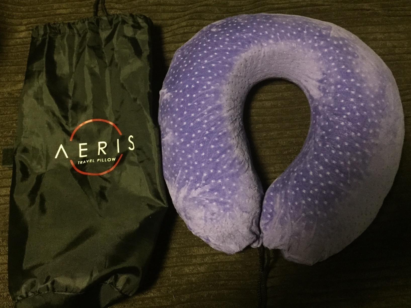 Aeris Memory Foam Travel Pillow for Airplanes - Adjustable Neck Pillow for Long Flights - Carry Bag, Ear Plugs and Eye Mask Included - Complete Flight Set & Gift customer photo 2