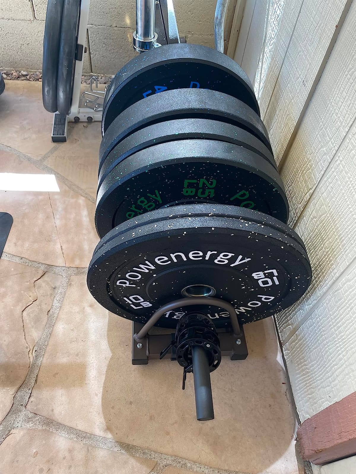 Steelbody Horizontal Plate and Olympic Bar Rack Organizer with Steel Frame and Transport Wheels STB-0130 customer photo 2