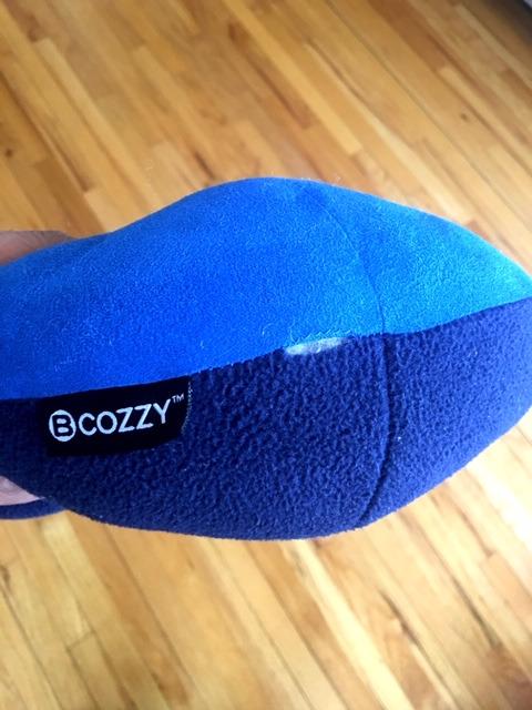 BCOZZY Travel Neck Pillow for Airplane - Patented Head, Neck & Chin Support. Soft, Adjustable Pillow for Comfortable Resting on Long Flights, Car Rides & Recliners. Washable, Carry Bag, Large, Navy customer photo 1
