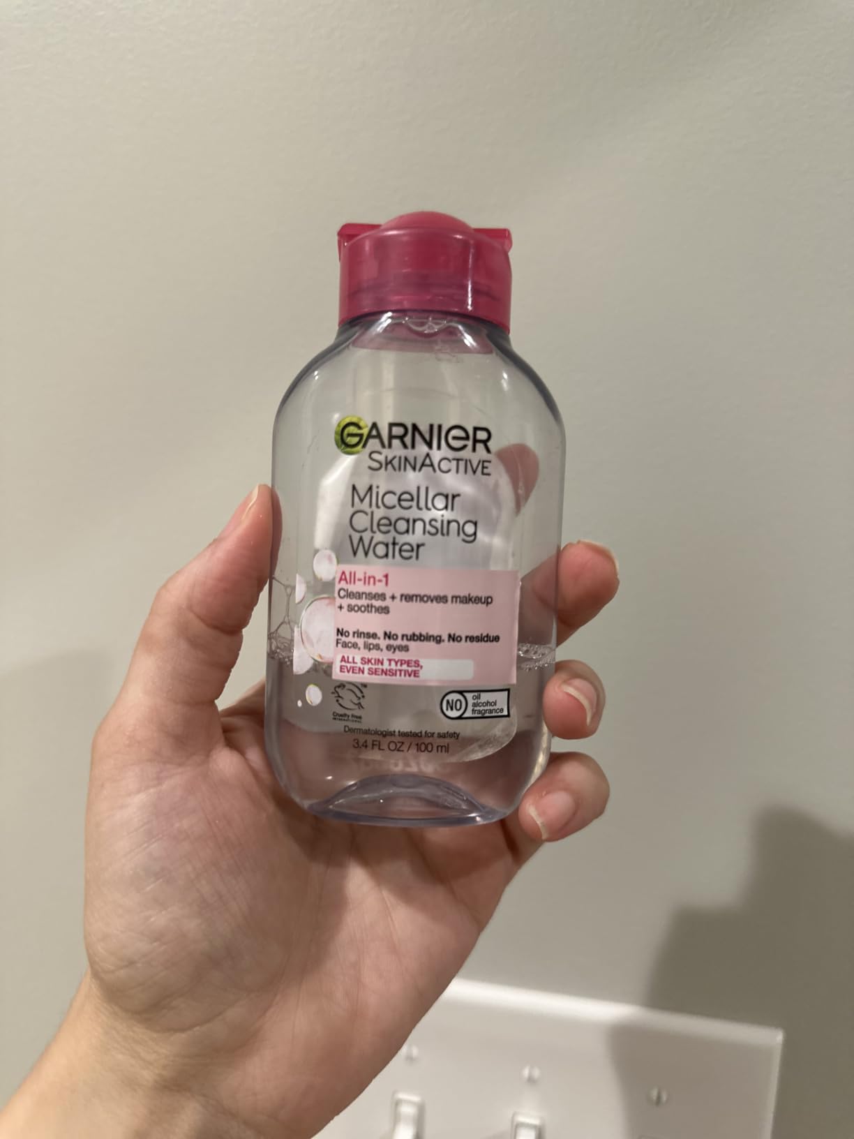 Garnier Micellar Water, Facial Cleanser & Makeup Remover, 3.4 Fl Oz customer photo 2