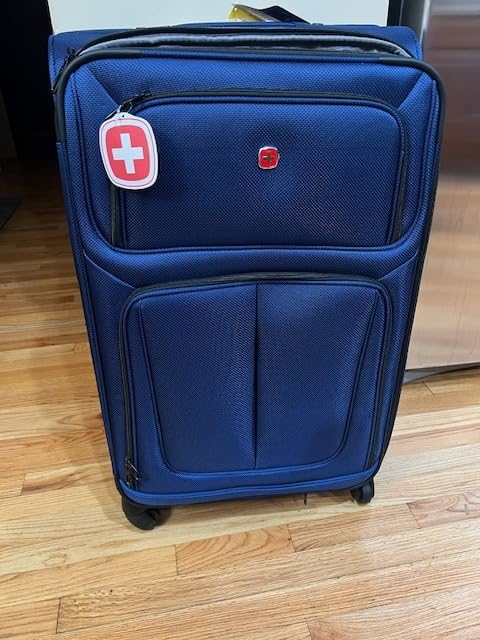 SwissGear Sion Softside Expandable Luggage – Large Checked Suitcase with 360 Degree Wheels & Retractable Handle – 29 Inch, Perfect for 7-9 Night Trips – Burgundy customer photo 1