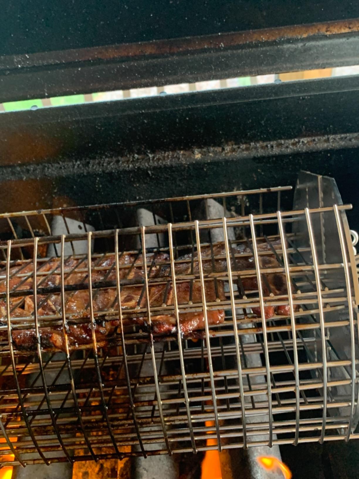 OneGrill Performer Series Universal Fit Grill Rotisserie Spit Rod Basket; Stainless Steel Tumble & Flat Basket in One. (Fits 5/16 Inch Square Spits) customer photo 1