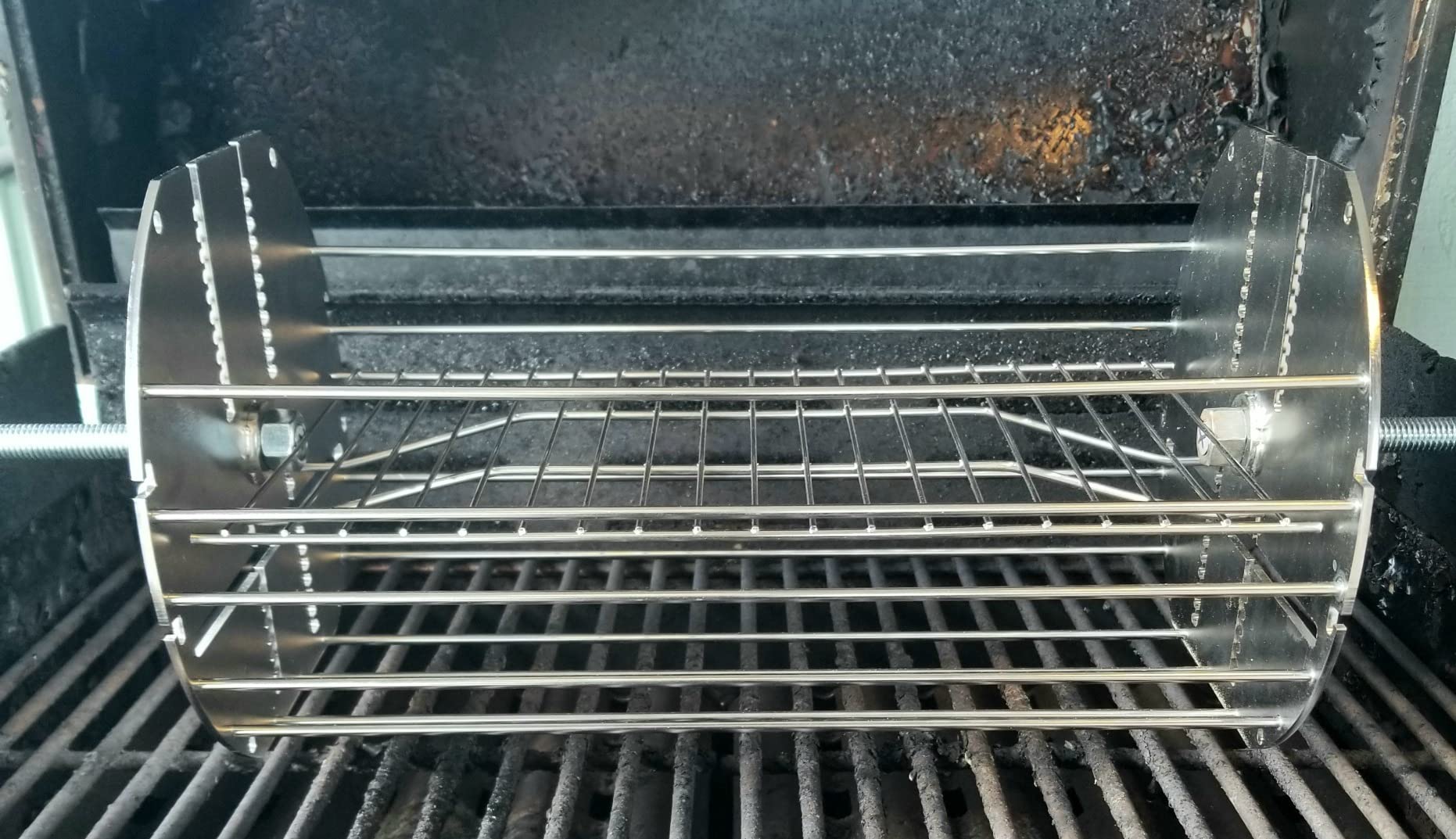 OneGrill Performer Series Universal Fit Grill Rotisserie Spit Rod Basket; Stainless Steel Tumble & Flat Basket in One. (Fits 5/16 Inch Square Spits) customer photo 2