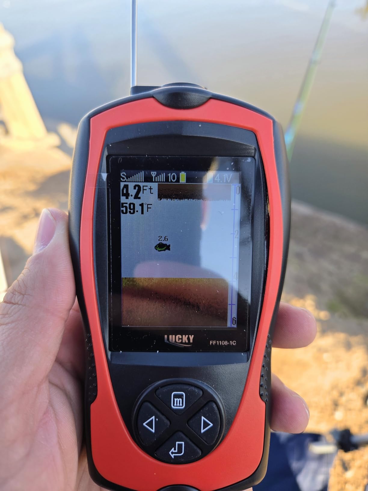 LUCKY Portable Fish Finder Transducer Sonar Sensor 147 Feet Water Depth Finder LCD Screen Echo Sounder Fishfinder with Fish Attractive Lamp for Ice Fishing Sea Fishing customer photo 1