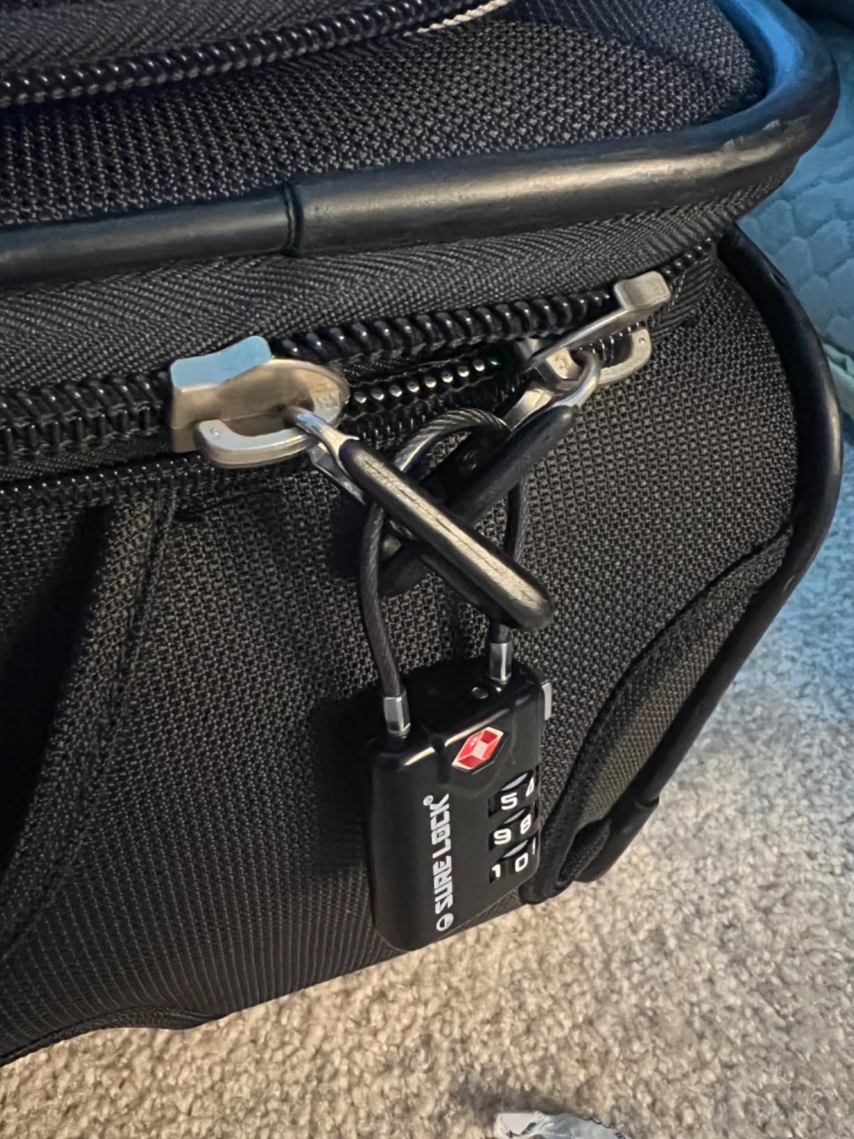 SURE LOCK TSA Approved Luggage Locks with Open Alert Indicator, 3 Digit Combination Cable Travel Lock for Suitcase, Backpack & Travel Bag, 2 Pack Black customer photo 2