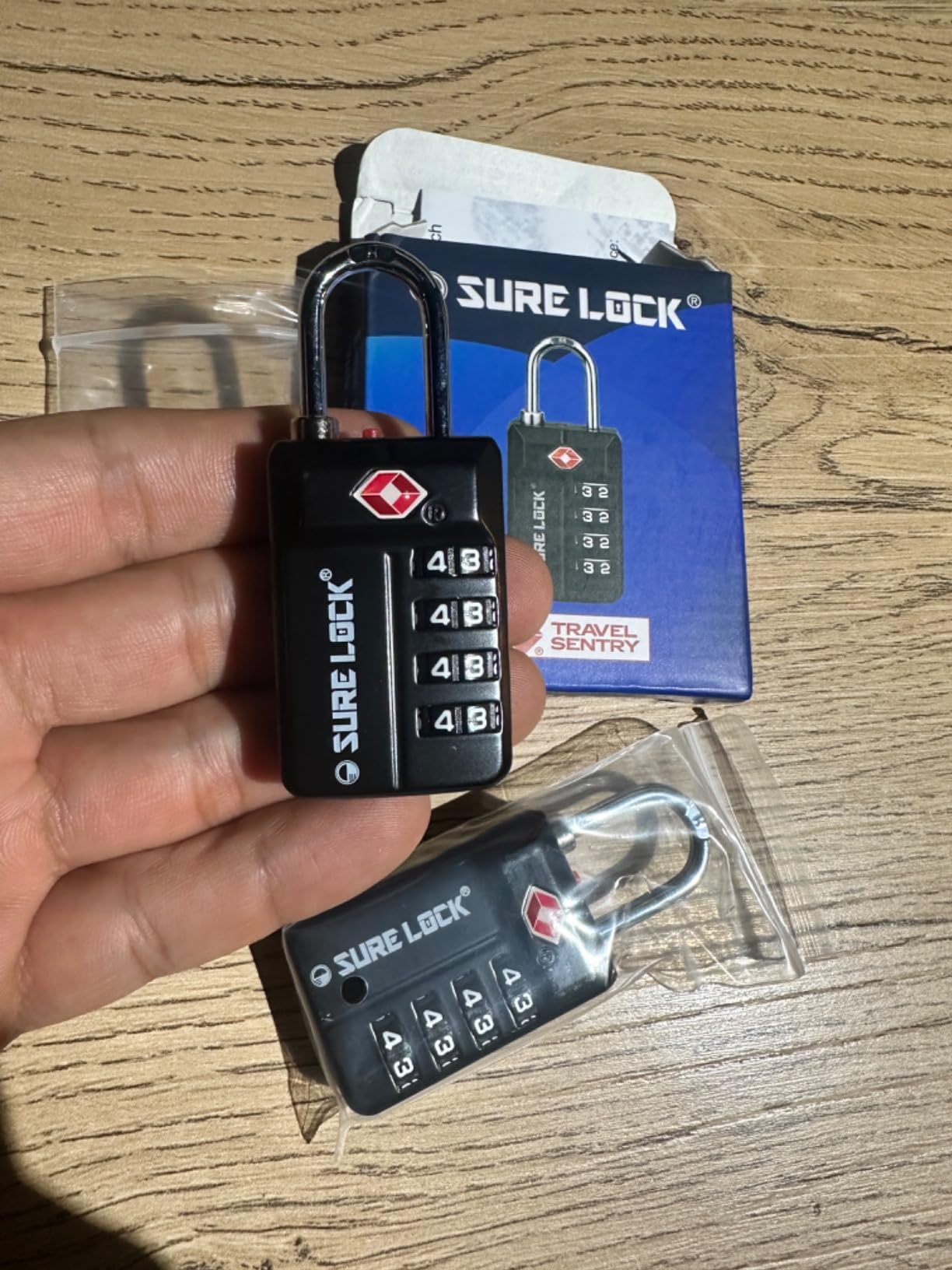 SURE LOCK TSA Approved 4-Digit Luggage Lock, Resettable Combination, Red Dot Open-Alert (Resets Only with Code), Easy-Read Black/White Dials, Hardened Shackle, Zinc Alloy (Pink 1 Pack) customer photo 2
