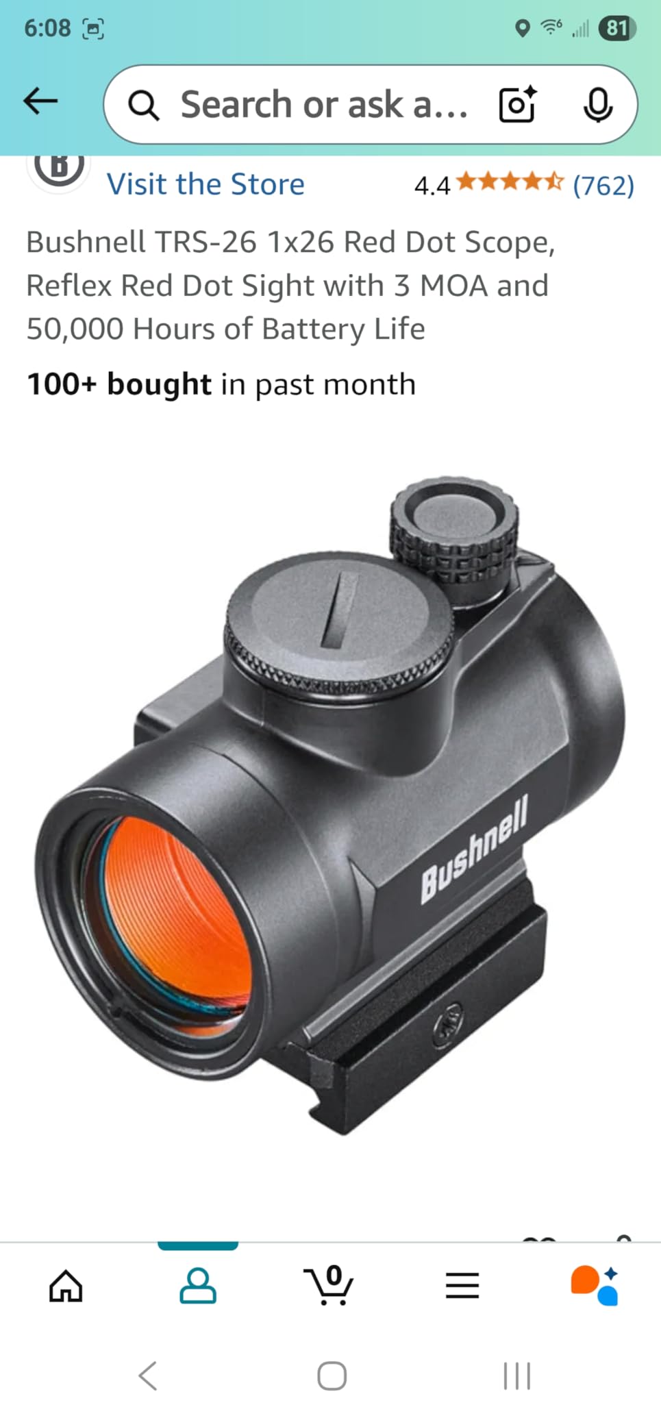Bushnell TRS-26 Red Dot Sight - 1x26mm customer photo 1
