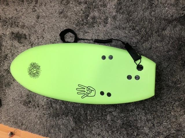 KONA SURF CO. The 4-4 Surfboards Soft Board Foam Top Short Boogie Bodyboard Surfboard Includes Removable Fins and Leash (Green, 4ft 4in) customer photo 2