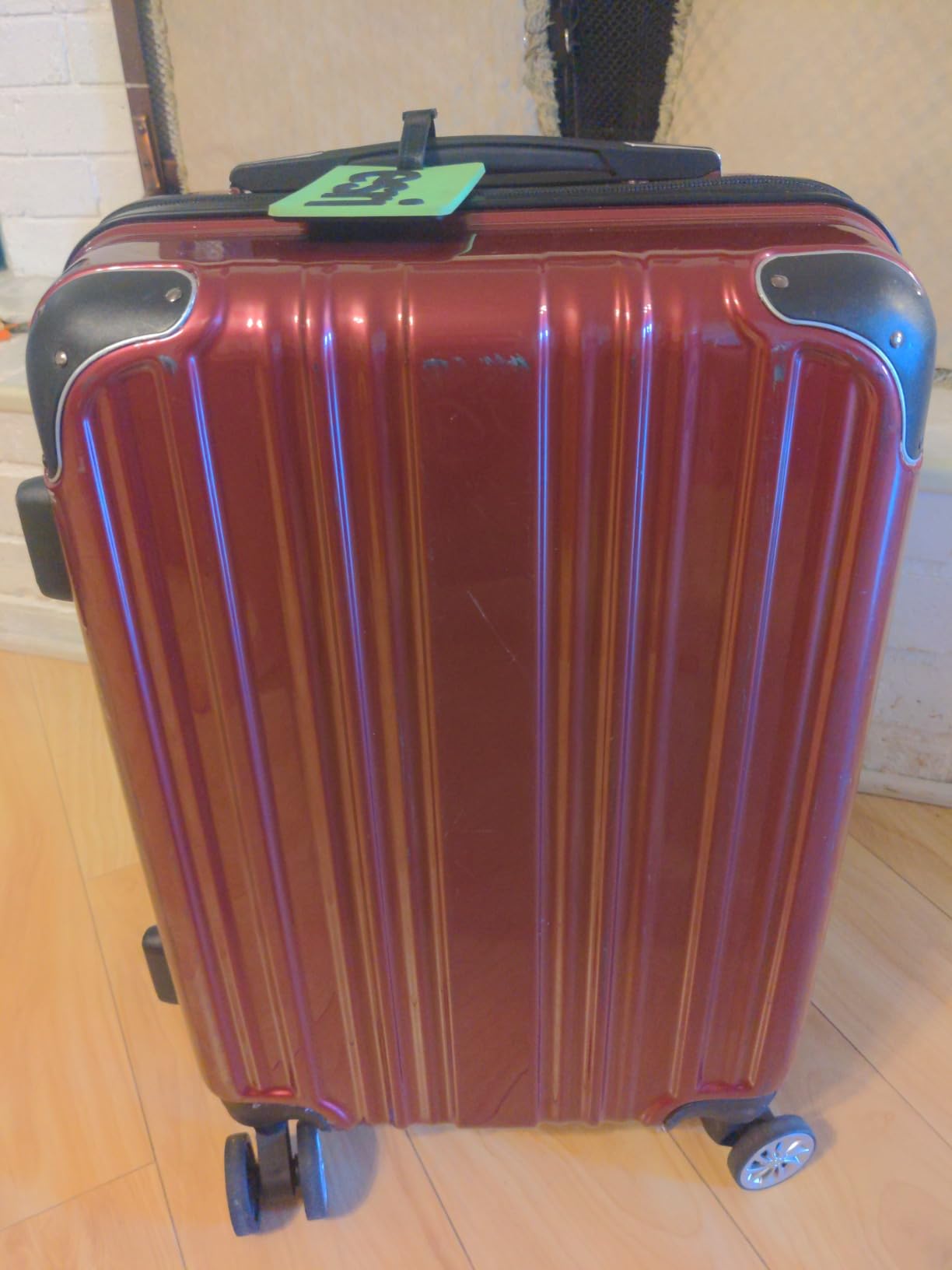 Coolife Luggage, Lightweight and Durable Hardshell, 20 in, white grid new customer photo 1