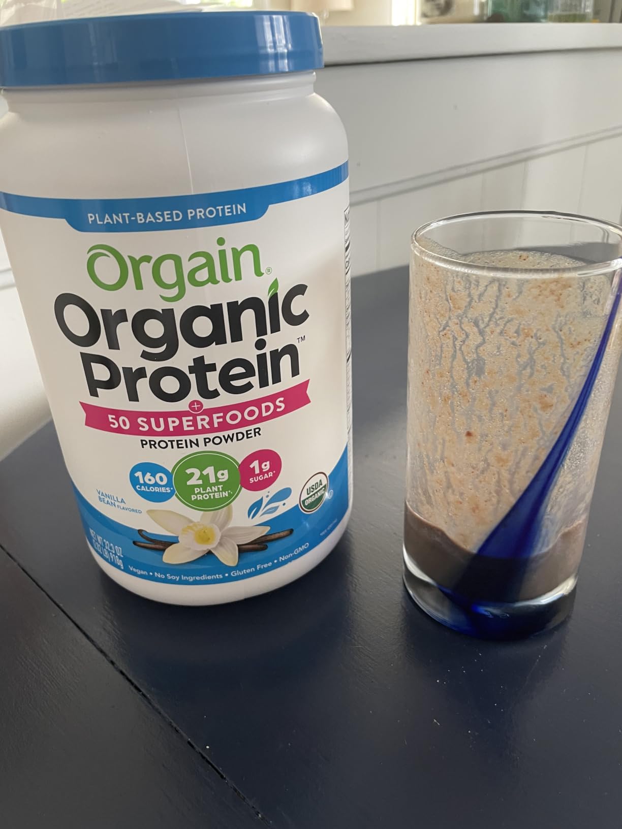Orgain Organic Vegan 21g Protein + Superfoods Powder, Vanilla Bean, 2.02lb customer photo 2