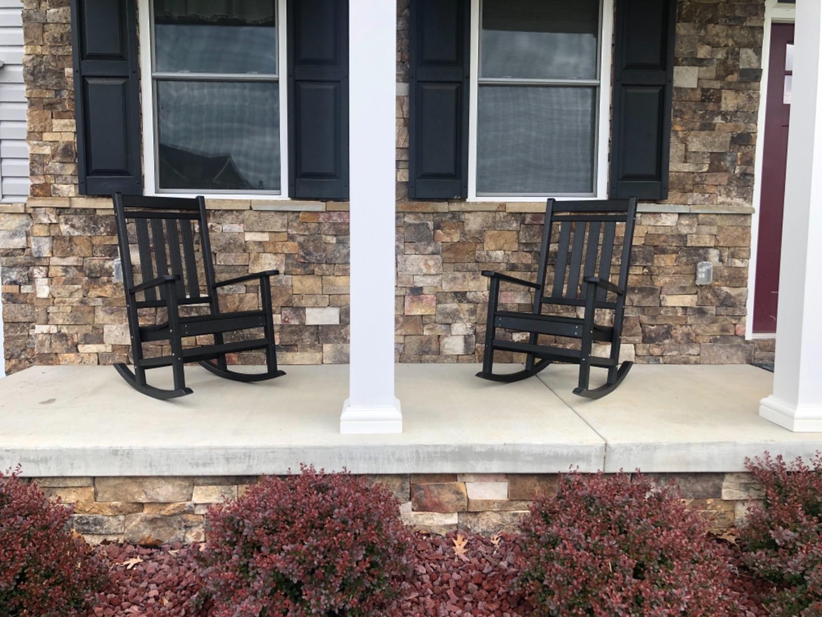 POLYWOOD Estate Rocking Chair, Outdoor Porch Rocker, All-Weather HDPE Patio Furniture, Adult Size, Made in USA, Black customer photo 2