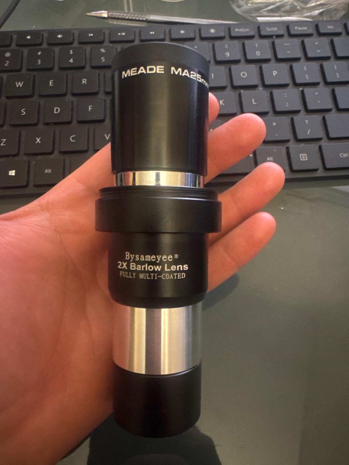 Barlow Lens 2X, Bysameyee 1.25 Inch Fully Multi-Coated Metal Barlow Lens with M42 Thread Camera Connect Interface for Telescope Eyepiece customer photo 1