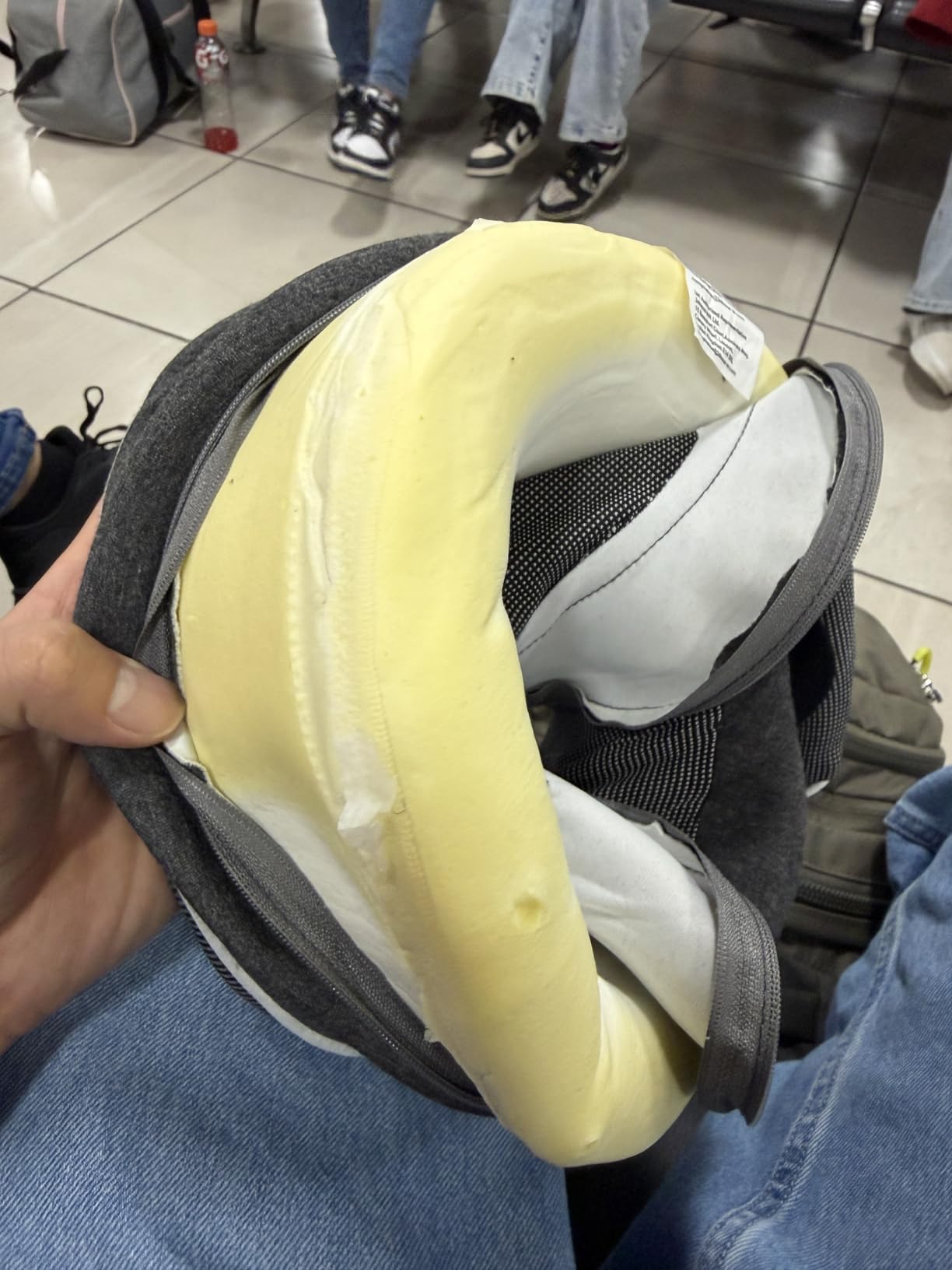 Proglobe Travel Neck Pillow for Airplanes, Long Haul Flight Kit, Grey customer photo 2
