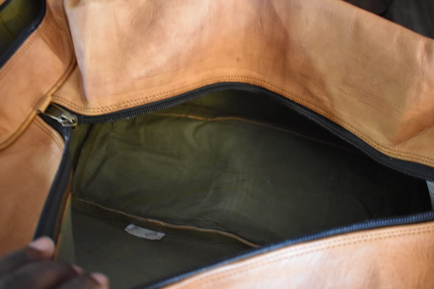 32 Inch Large Leather Duffle Bag for Men, Travel Holdall Gym Bag customer photo 1