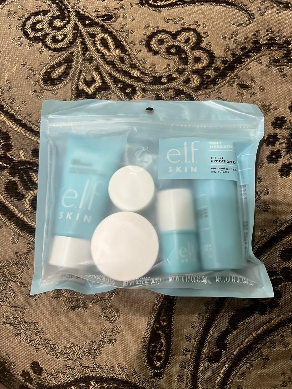 e.l.f. SKIN Holy Hydration! Jet Set Hydration Kit, Travel Friendly Hydrating Skincare Set, Face Cleanser, Balm, Moisturizer, Eye Cream & Night Cream, Vegan & Cruelty-Free customer photo 1