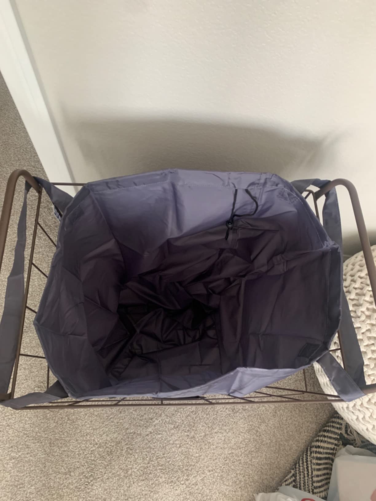 Washable Travel Laundry Bag with Handles and Drawstring, Heavy Duty Large Enough to Hold 3 Loads of Laundry, Fit a Laundry Basket or Clothes Hamper, 27.5x34.5 in,Grey and Black customer photo 1