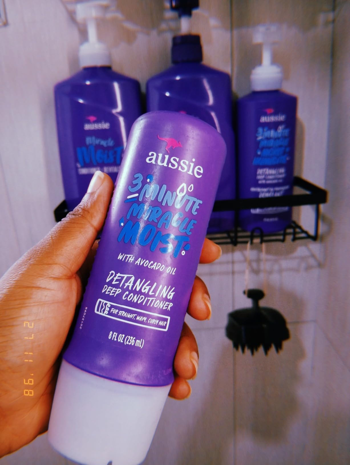 Aussie Miracle Moist Shampoo and Conditioner with 3 Minute Miracle Deep Conditioner, Avocado & Jojoba Oil, Paraben-Free, Moisturizes & Detangles, All Hair Types, Citrus Floral Scent, 3 Pack 68.4 Fl Oz customer photo 1
