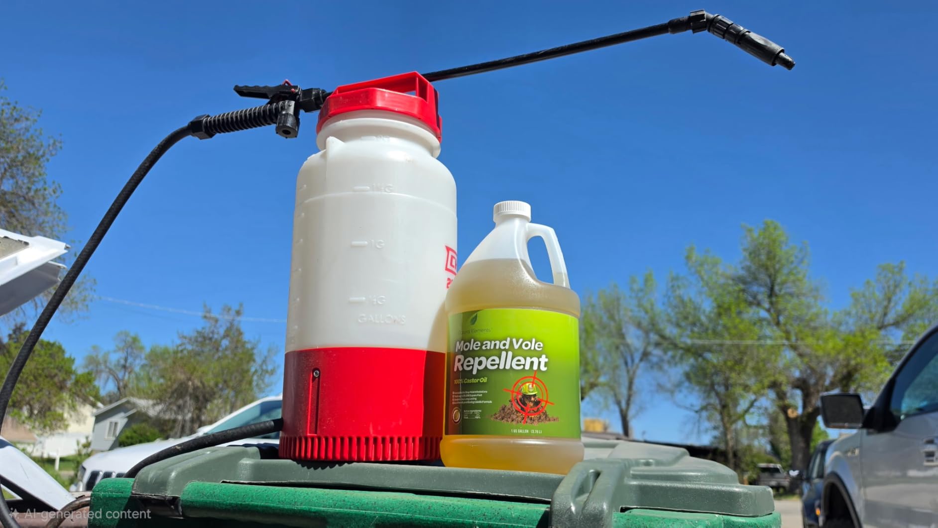 Natural Elements Mole and Vole Repellent – 100% Castor Oil Formula – Lawn and Yard Treatment – Covers Large Areas – 128 oz (1 Gallon) customer photo 1