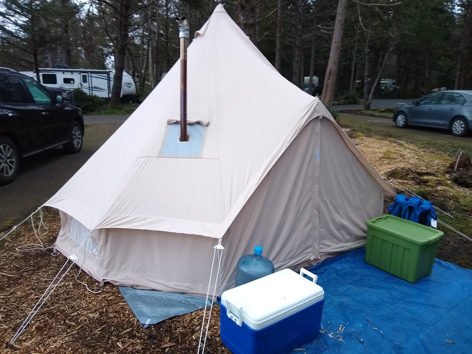 Glamcamp Bell Tent,4 Seasons Breathable Cotton Canvas Yurt Tent - w/Stove Jack,Luxury Camping Tent Outdoor,Zipped Removable Floor customer photo 1