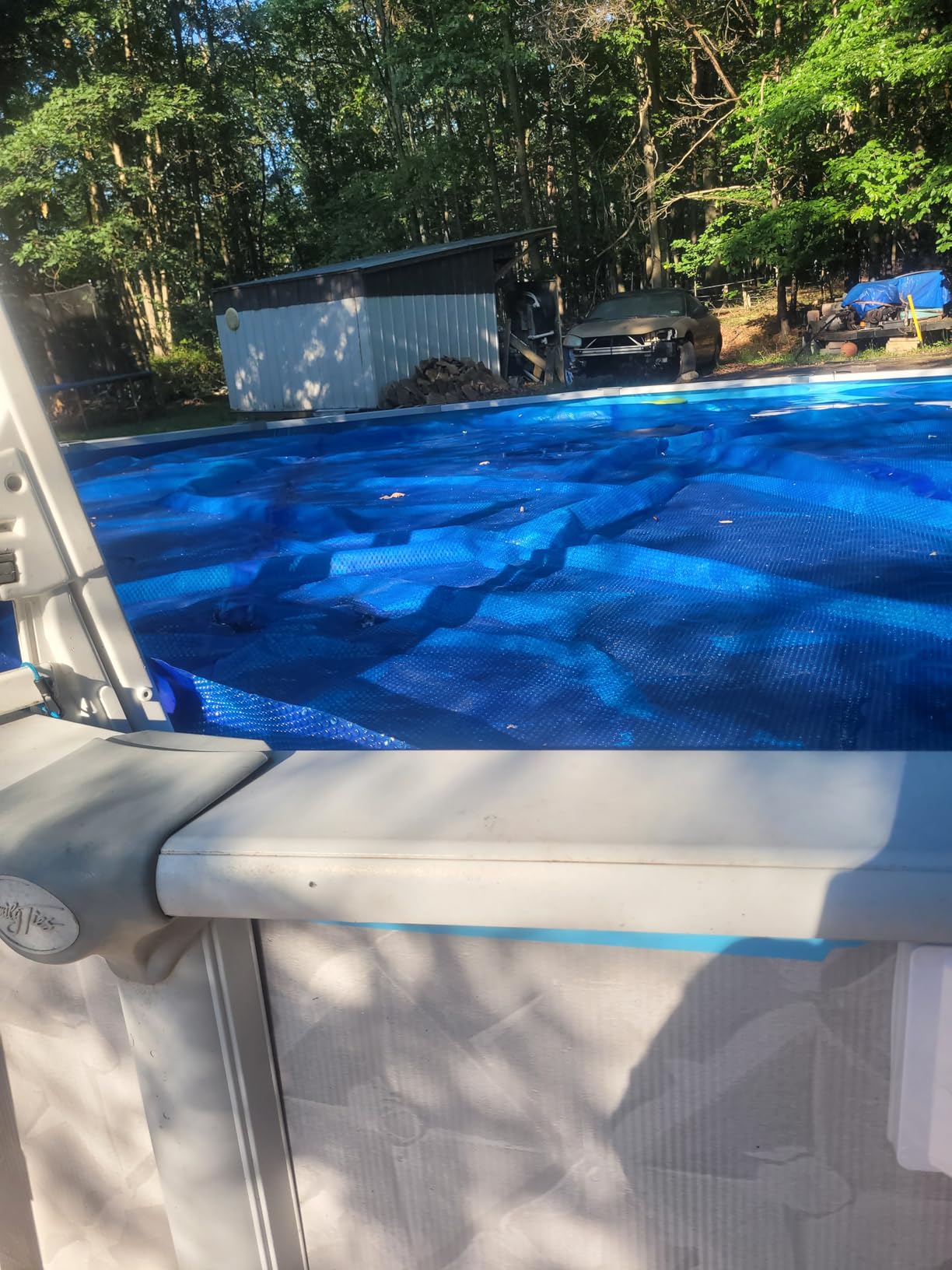 Harris C.R.S. Heat Retention Solar Covers for Above Ground Swimming Pools | Retain Sun/Solar Heat By Lowering Your Evaporation Rate Up to 75% | (18' Round, Heavy Series Blue) customer photo 1