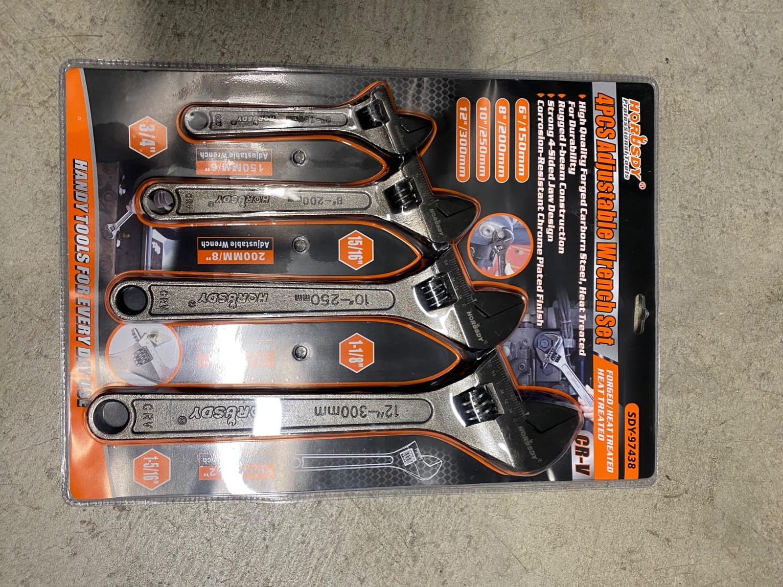 HORUSDY 4-Piece Adjustable Wrench Set, CR-V Steel, Adjustable Wrenches Set(6-inch, 8-inch, 10-inch, 12-inch) customer photo 2