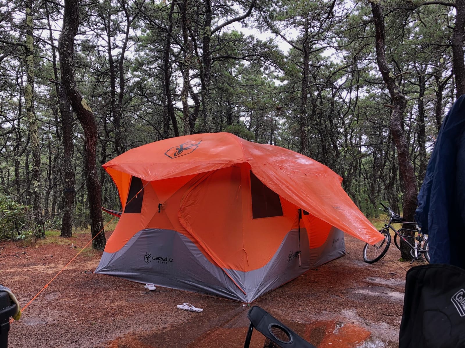 Gazelle Tentsâ„¢, T8 Hub Tent, Easy 90 Second Set-Up, Waterproof, UV Resistant, Removable Floor, Ample Storage Options, 8-Person, Sunset Orange, 78