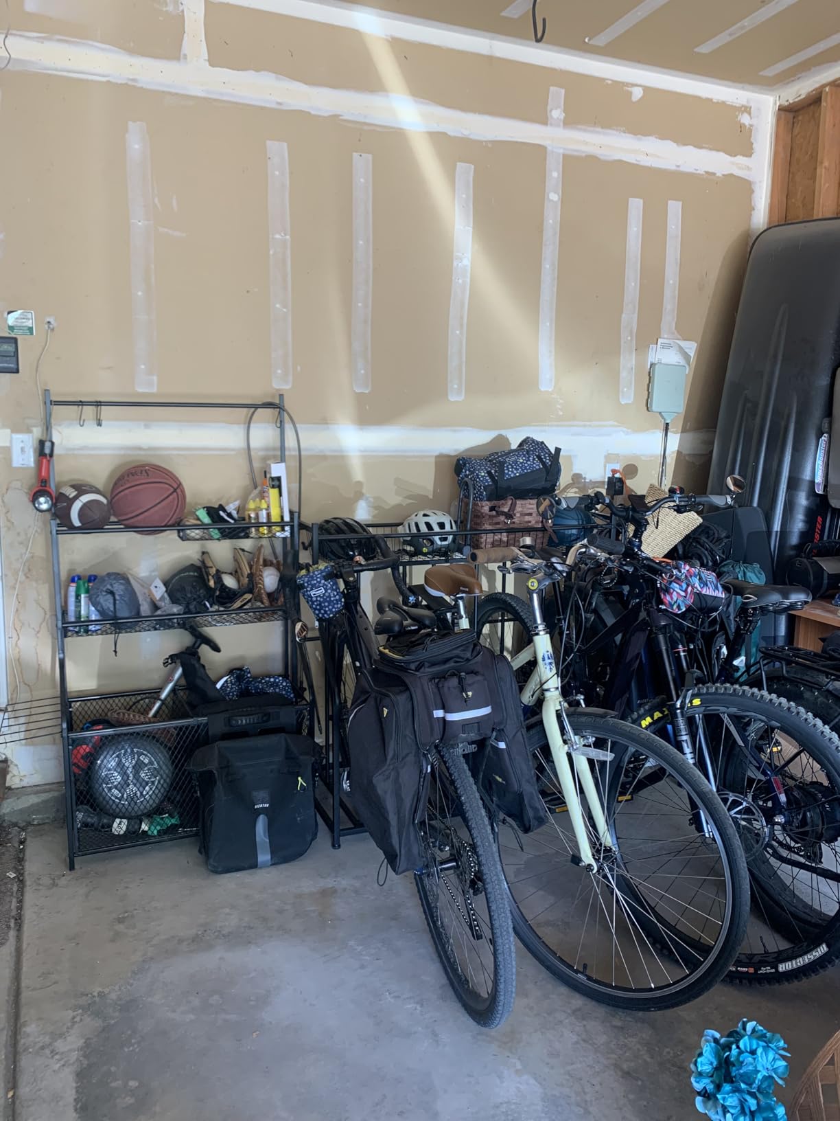 BIRDROCK HOME 4 Bike Stand for Garage Storage with Gear Basket and Hooks customer photo 2