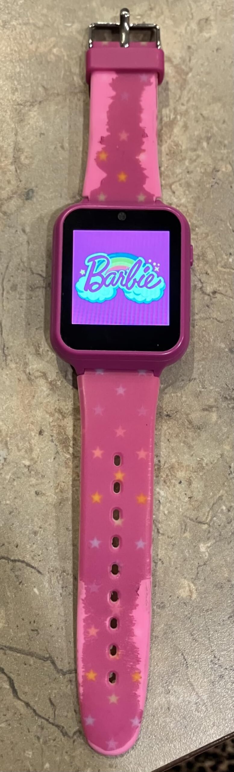 Barbie Kids Smart Watch - Interactive Touchscreen with Games, Selfie Camera, Step Tracker, Alarm, and Stylish Printed Silicone Strap - Fits Wrists 5.5