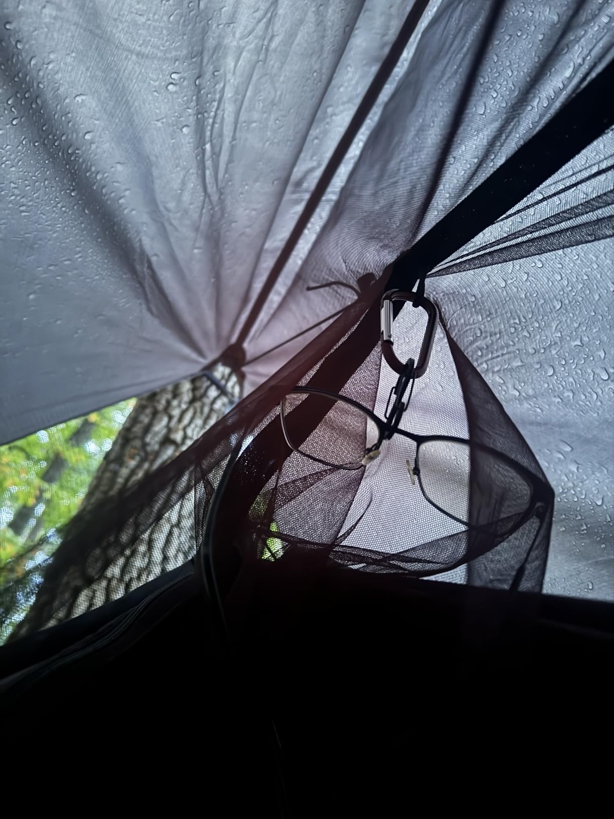 Sunyear Hammock Camping with Rain Fly Tarp and Net, Portable Camping Hammock Double Tree Hammock Outdoor Indoor Backpacking Travel & Survival, 2 Tree Straps,100% Waterproof Black Bundle customer photo 2