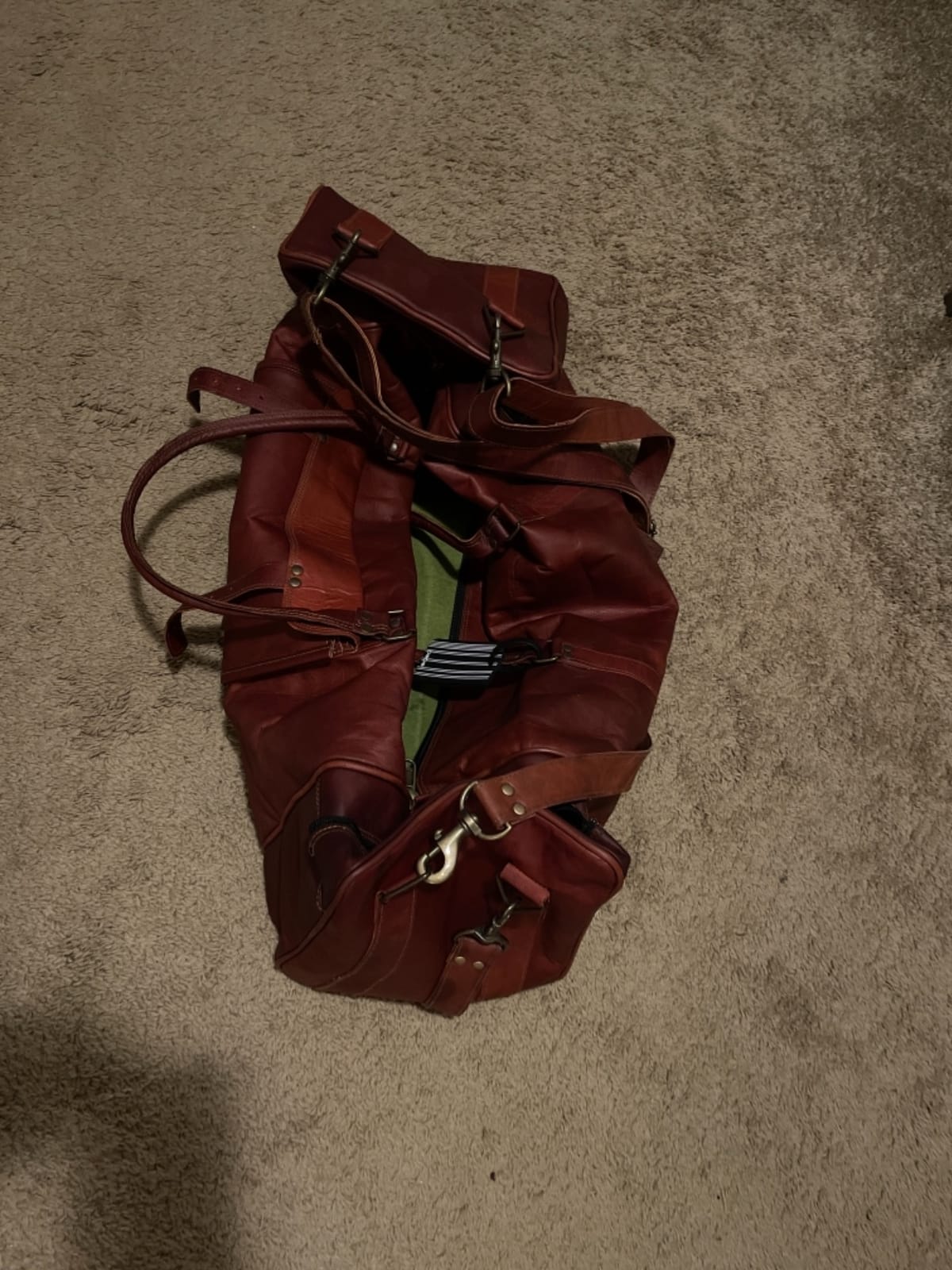 Leather 24 Inch Luggage Handmade Duffel Bag Carryall Weekender Travel Overnight Gym Sports Carry On Duffel Bag For Men And Women customer photo 2