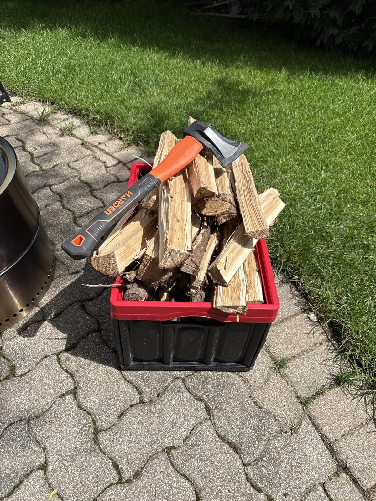 Edward Tools Wood Splitting Maul 17” - 3 lb. Axe and Sledge Combined - Forged Steel Head - Splits Wood Better Than Camp Axe or Hatchet - Kindling Splitter - Rubber Sheath customer photo 1