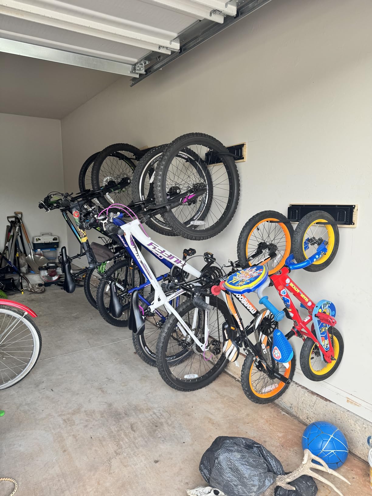 TORACK Wall Mounted Bike Storage Rack with Shelf, 6 Bikes Hangers customer photo 1