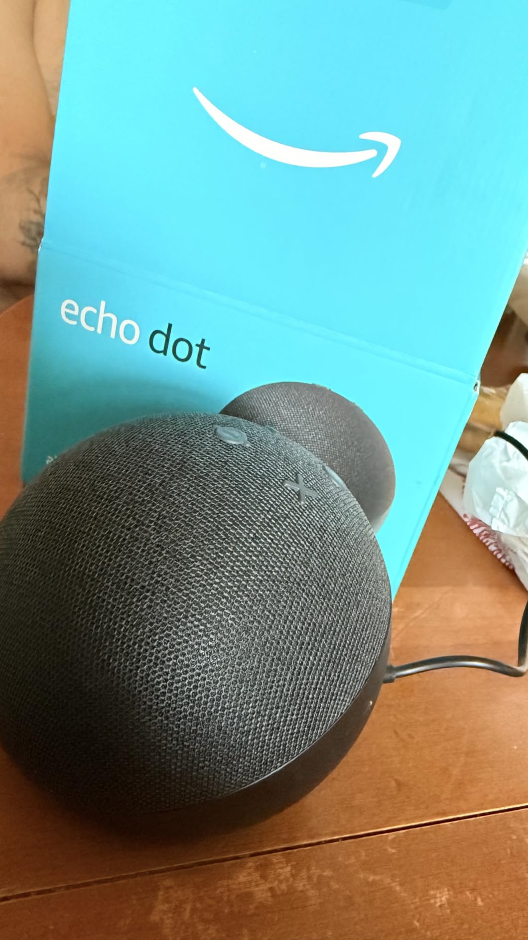 Amazon Echo Dot (newest model) - Vibrant sounding speaker, Designed for Alexa+, Great for bedrooms, dining rooms and offices, Glacier White customer photo 1