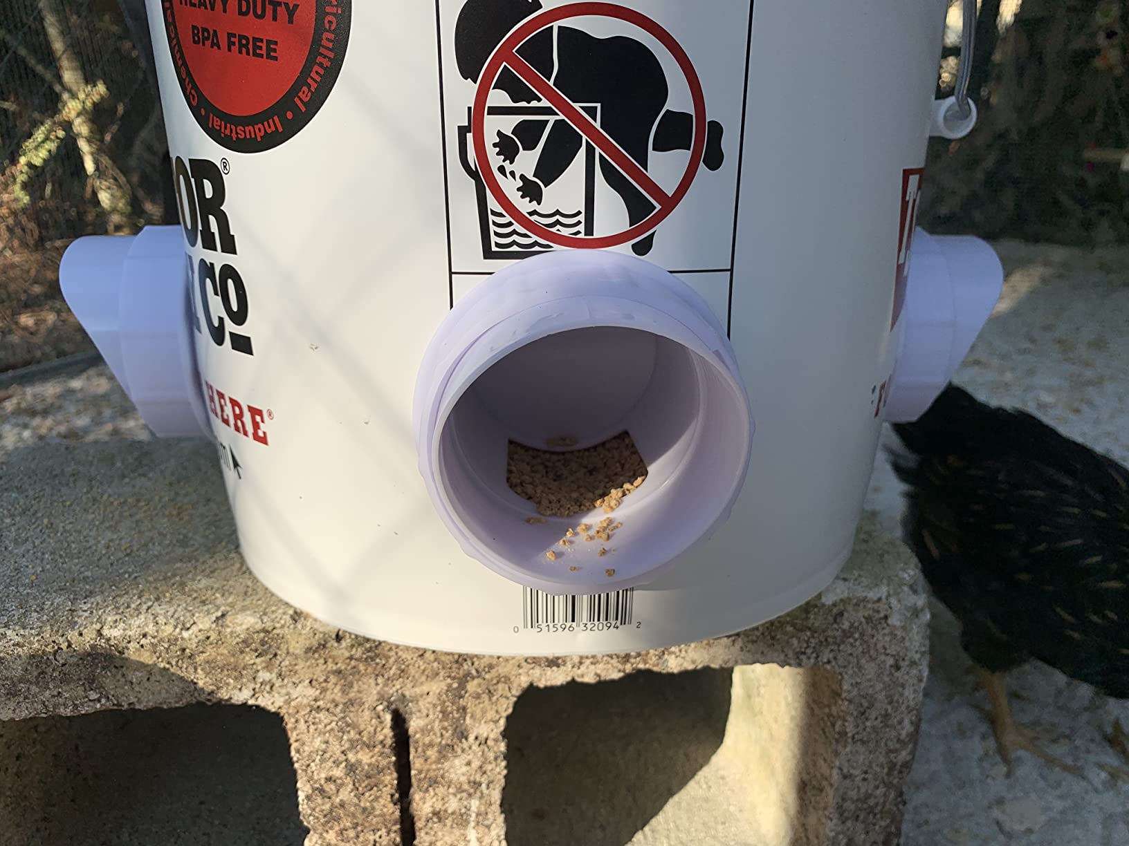 DIY Chicken Feeder No Waste Automatic Poultry Feed Kit for Buckets, 4 Ports customer photo 2