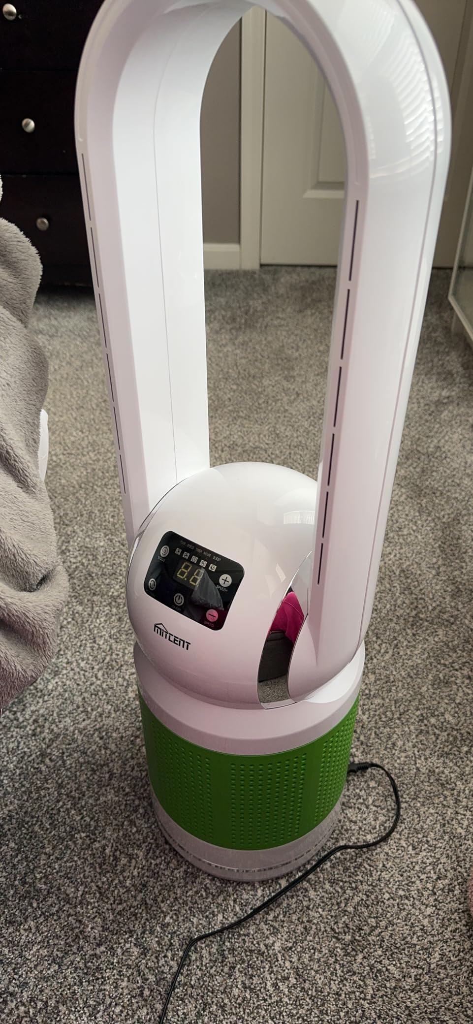 Mitcent Bladeless Tower Fan and Air Purifier in One 32-Inch, HEPA-filter, 8-Speed, Oscillating, Remote Control, 8H Sleep Timer, White(MT1005) customer photo 1