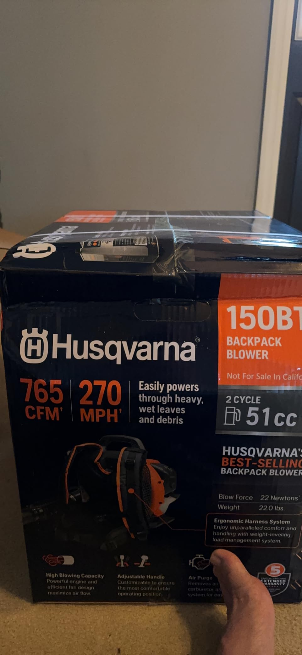 Husqvarna 150BT Gas Backpack Leaf Blower, 51-cc 2.16-HP 2-Cycle customer photo 2