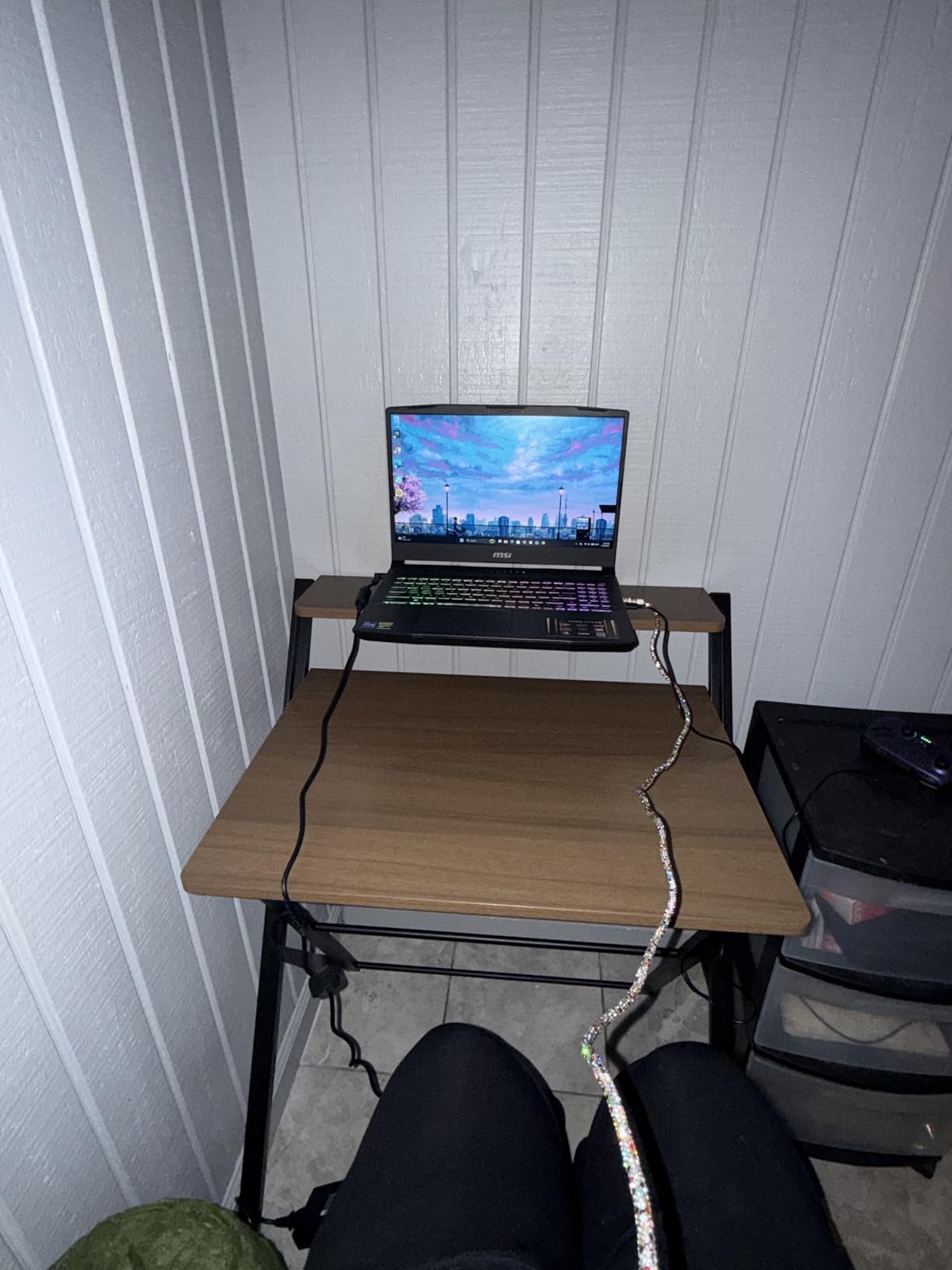 GreenForest Folding Desk No Assembly, Sturdy Computer Desk for Small Spaces customer photo 1