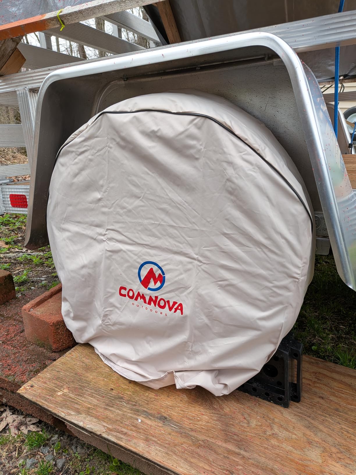 RV Tire Covers 4 Pack, Tough Tire Wheel Protector for Truck, SUV, Travel Trailer, Camper, Motorhome, Boat, Van, PU Oxford Waterproof Sun Rain Snow Protector Cover, Fits Tire Diameters 26-29 inch customer photo 2