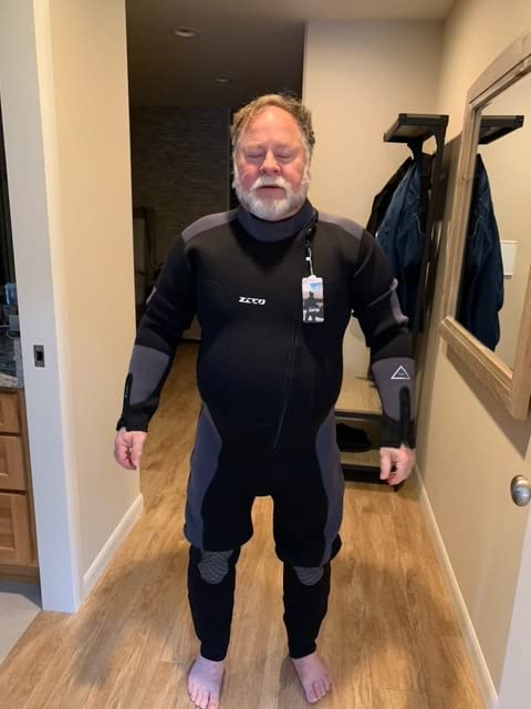 ZCCO Men's 5mm Neoprene Wetsuit - Ultra Stretch Full Body Diving Suit with Front Zip for Snorkeling, Scuba Diving, Swimming and Surfing customer photo 1