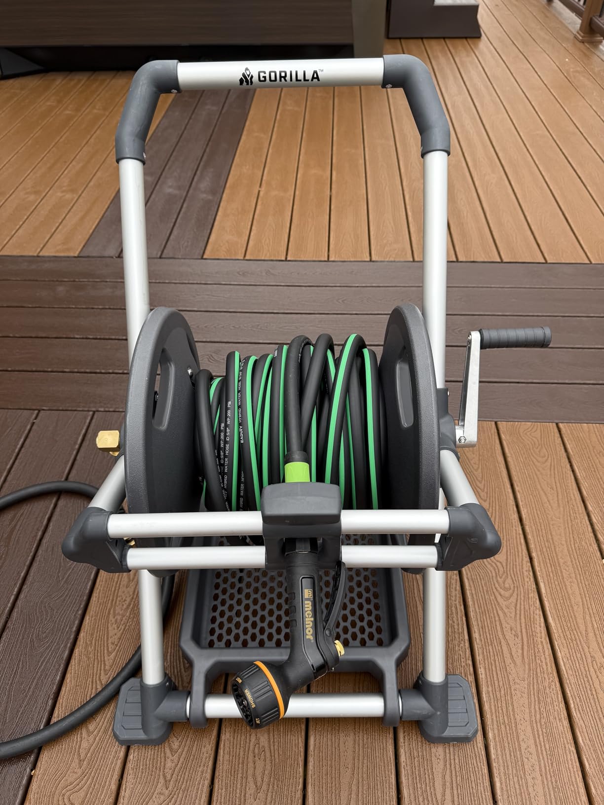 Gorilla Mobile Aluminum Garden Hose Reel, 225 Ft, Zero-Rust, No-Leak Brass customer photo 2