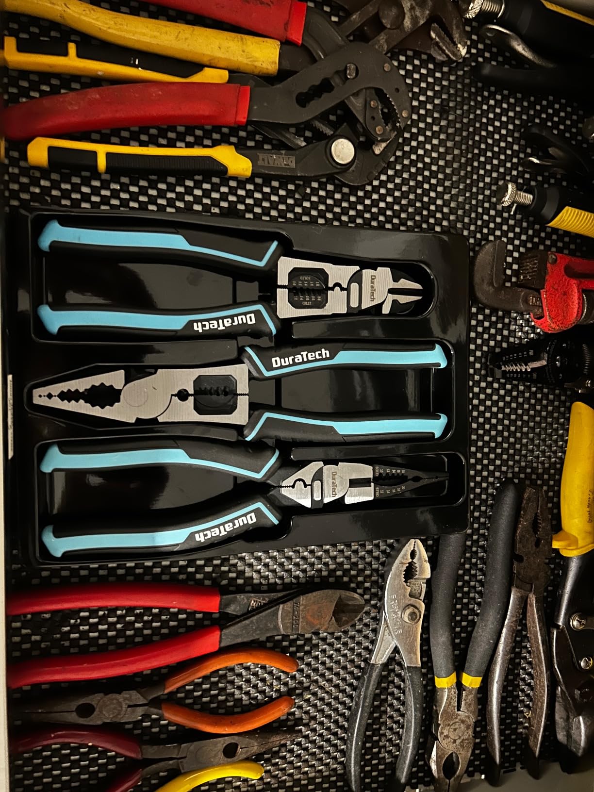 DURATECH 3PCS Pliers Set, Large 6 in 1 Multifunctional Wire Stripper Crimper Cutter, 8.5